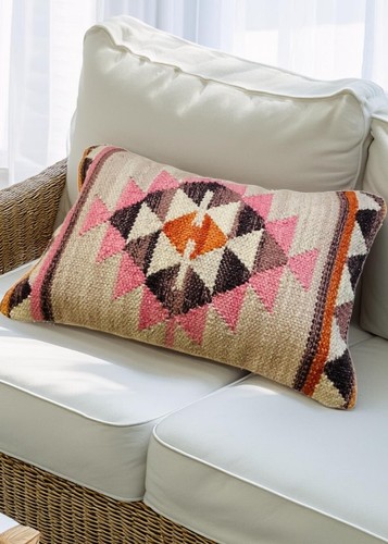 Natural pink kilim cushion - kilim,