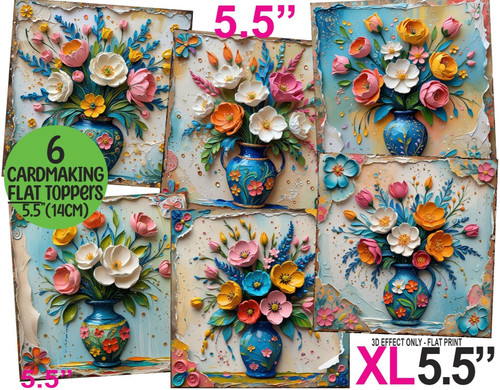 Card toppers floral vase - toppers,