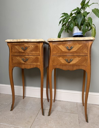 French marquetry bedside - marquetry,