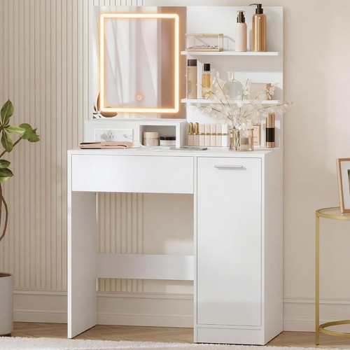 Vanity dressing table with - with, led