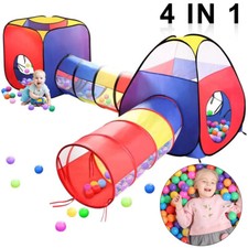 Kids Play Tents Pop Up Tunnel Baby Toddler Crawl Balls Pit Playhouse Portable