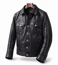 Vintage Black Trucker Leather