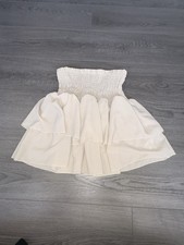 Cream Rara Skirt With Shirred