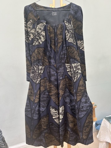Orla kiely silk dress - dress, navy