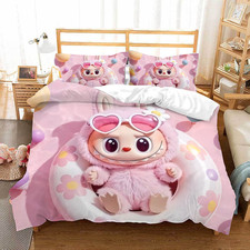Kids' Girl Labu@bus 3D Duvet Cover Pastel Kitten Bedding Set Single Double Gift