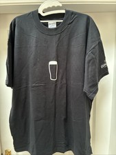 New 90s XL Guinness Black T Shirt With Pint Design At Front , Rear + Sleeve Logo