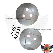 Gray Wheel Disc Trim Cap Set With Clips Compatible With Vespa Cosa