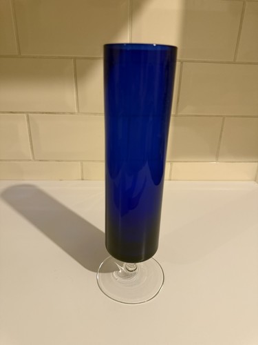 Cobalt blue stem vase - cobalt,