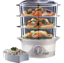Russell Hobbs 9LT Food Steamer 3 Tier 60 Min Timer 21140 (USED, NO RICE BOWL)
