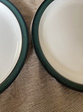 2 Used Denby Greenwich Green Dinner Plates 26cm/ 10.25”
