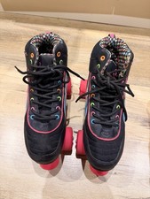 SFR Rio Roller Quad Roller Skates Womens Girls Retro Style Black Pink Size UK 5