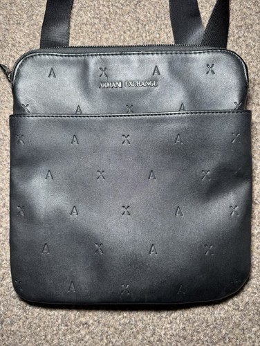 Armani exchange black leather - exchange,