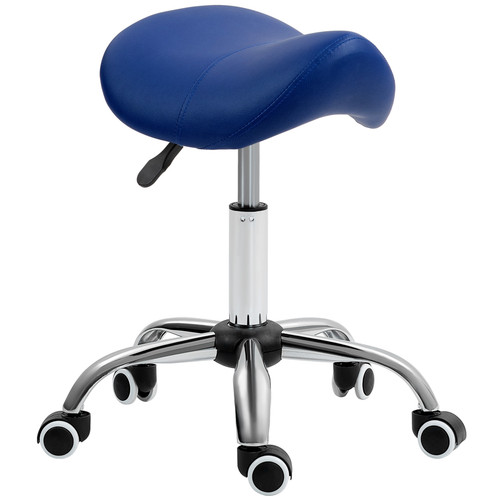 Homcom leather saddle stool - leather,