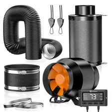 Hon&Guan 4" Inline Duct Fan Set for Duct Ventilation Installation Exhaust System