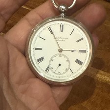 1890 J.W. BENSON  Antique Silver keyless THE LUDGATE Pocket Watch  working  