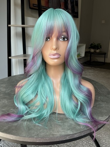 Blue and green wig - blue,