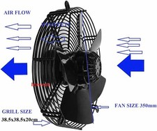 350mm Industrial Duct Fan Cased Axial Commercial Kitchen Canopy Extractor Fan