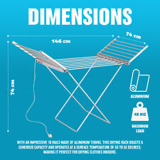 ELECTRIC WINGED HEATED CLOTHES DRYER INDOOR RACK AIRER HOLDER LAUNDRY HEATING