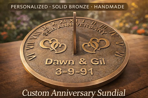 Personalized bronze sundial - bronze,