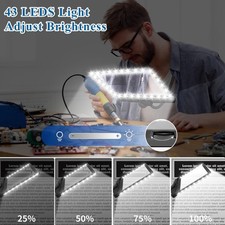 5X Hands Free Magnifying Glass with Light 43LED Hanging Neck Large Page Magnifer