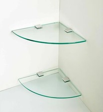 2 x Glass Corner Shelves
