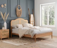 Brand New Oak Rattan King Size Bed Frame – Still in Box