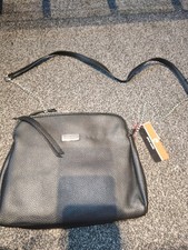 Pierre Cardin Womens Shoulder Bag Black Double Zip New Stylish Smart Casual 