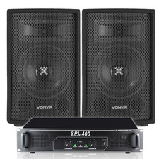 2x Vonyx 8" PA Speakers +