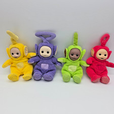 Set of 4 Teletubbies Beanie Soft Toys - Tomy My First Teletubby