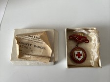 WW2 County of Lincolnshire British Red Cross Society Enamel Badge Original Box