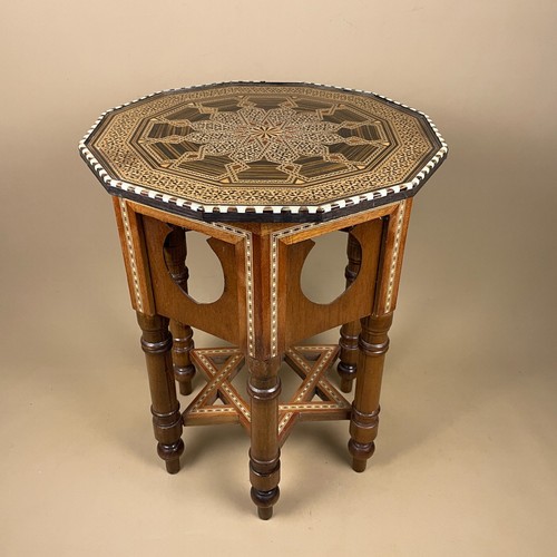 Inlaid wood side table vintage - inlaid,
