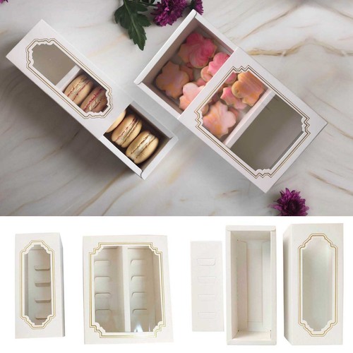 Premium white windowed macaron - windowed,