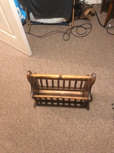 Wooden magazine rack vintage - magazine,