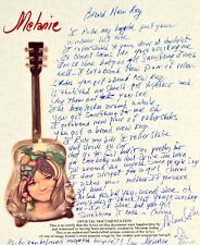 Melanie Safka Brand New Key Hand Written Signed Lyrics Photo Reproduction A4