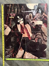 KISS Poster Centerfold Peter Criss Hotter Than Hell Jan 1975 Vintage Kiss Aucoin