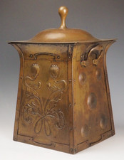 Art Nouveau Brass Fireside Coal Scuttle, Late 19th Century