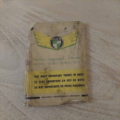 Puch moped owner book - moped,