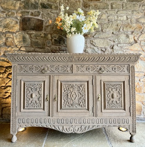 Antique carved light oak - carved,