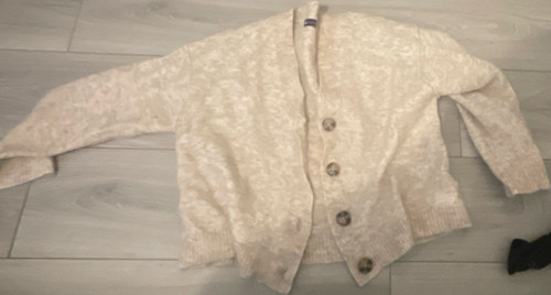 Beige knit button up - beige,
