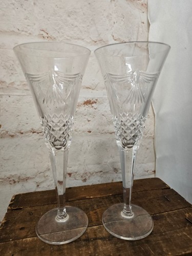 Pair waterford crystal fluted - waterford,