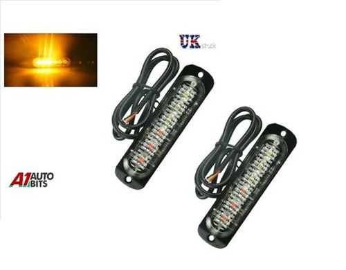 12v 24v led amber strobe - 2x,