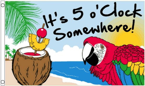 Five clock somewhere - o'clock,