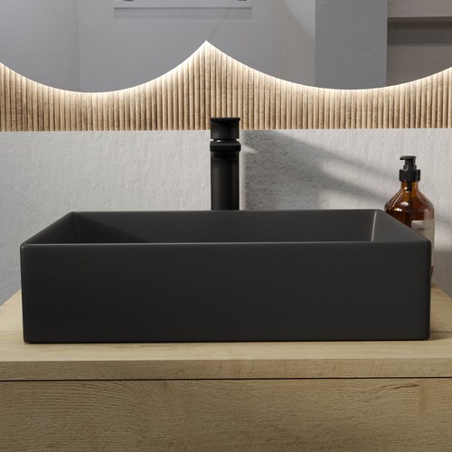 Matt black rectangular - black,