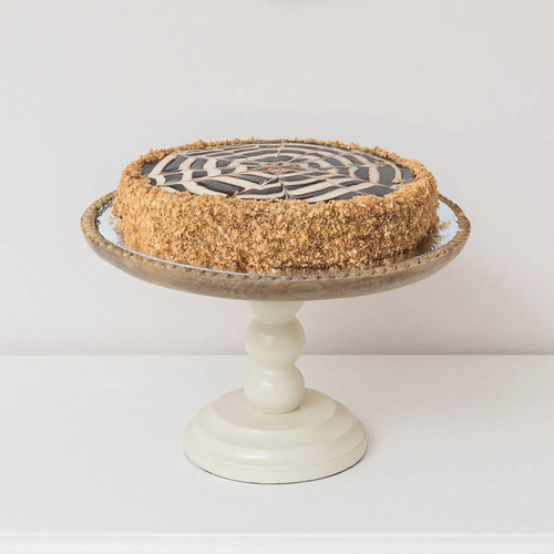 Round beige mango wood - round,