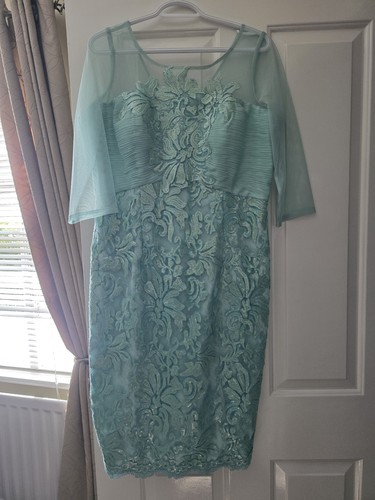 Lace sequin turquoise midi - &,