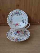 Royal Albert “Jubilee Rose” Tea Cup, Saucer, & Plate Trio Vintage Bone China