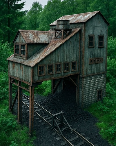 Mine model railway - model, scenery
