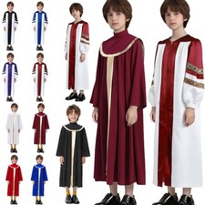 Kids Boys Girls Choir Robe Church Clergy Robe Pastor Priest Gown for Halloween