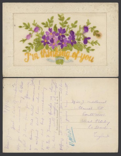 Ww1 silk embroidered - embroidered, french