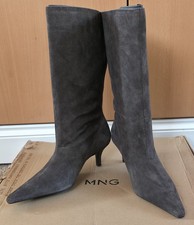 Suede Ankle Boots With Kitten